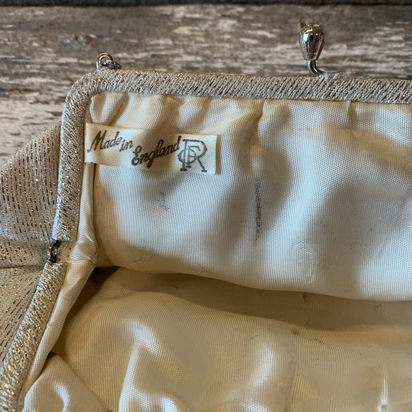 Vintage White and Silver Glittered Clutch - Picture 2 of 3